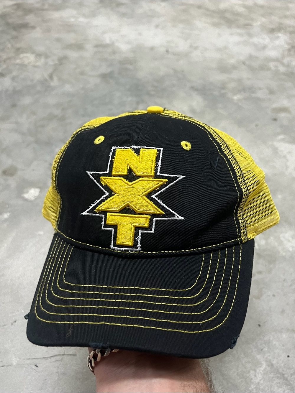 WWE NXT Hat Mesh Trucker SnapBack Yellow Black